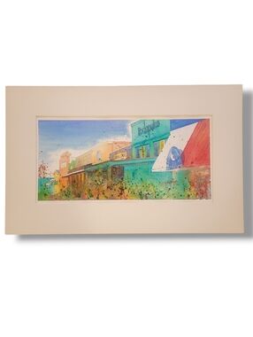 Rockport Texas Original Watercolor Painting. 15" x 24"